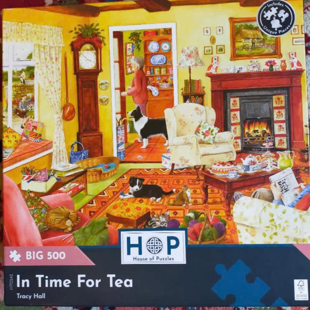HOP puzzel In time for tea 500 XL, Hobby en Vrije tijd, Denksport en Puzzels, Ophalen of Verzenden, 500 t/m 1500 stukjes, Zo goed als nieuw
