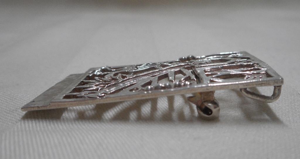 Zilveren broche/ hanger Jeroen Krabbé "Vogelzang" nr.1576, 4 tot 7 cm, Verzenden, Zo goed als nieuw, Zilver