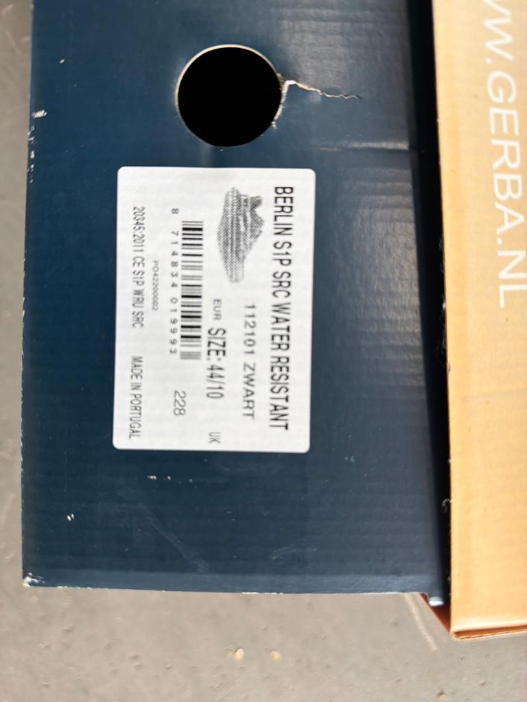 Gerba Berlin S1P SRC Water Resistant Werkschoenen Zwart, Ophalen of Verzenden, Nieuw