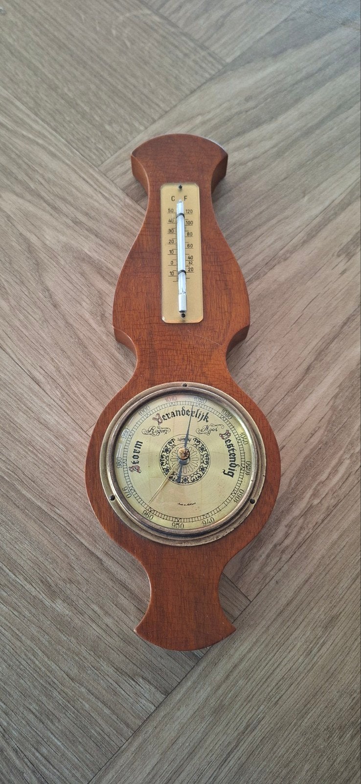 Vintage weerstation, Audio, Tv en Foto, Weerstations en Barometers, Ophalen of Verzenden, Gebruikt, Barometer