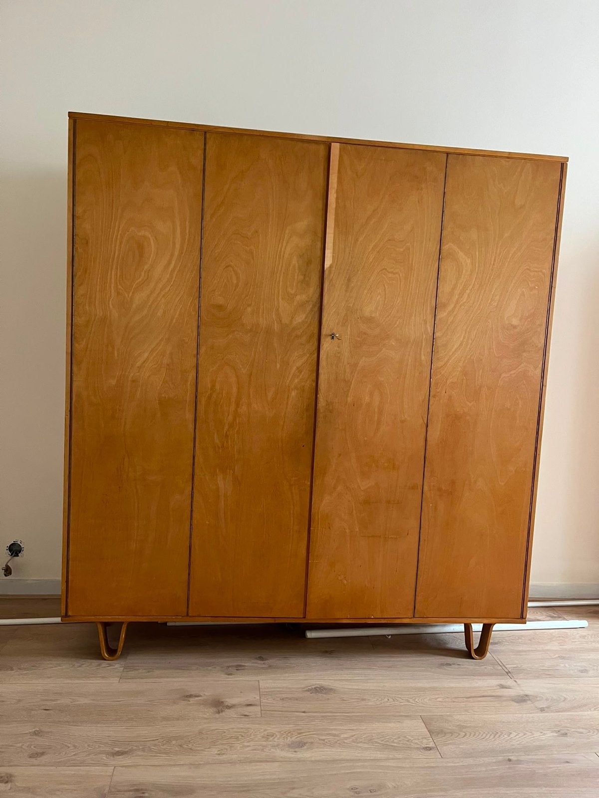 Vintage Kledingkast door Cees Braakman voor Pastoe, Ophalen, Gebruikt, 100 tot 150 cm, Met lade(s)