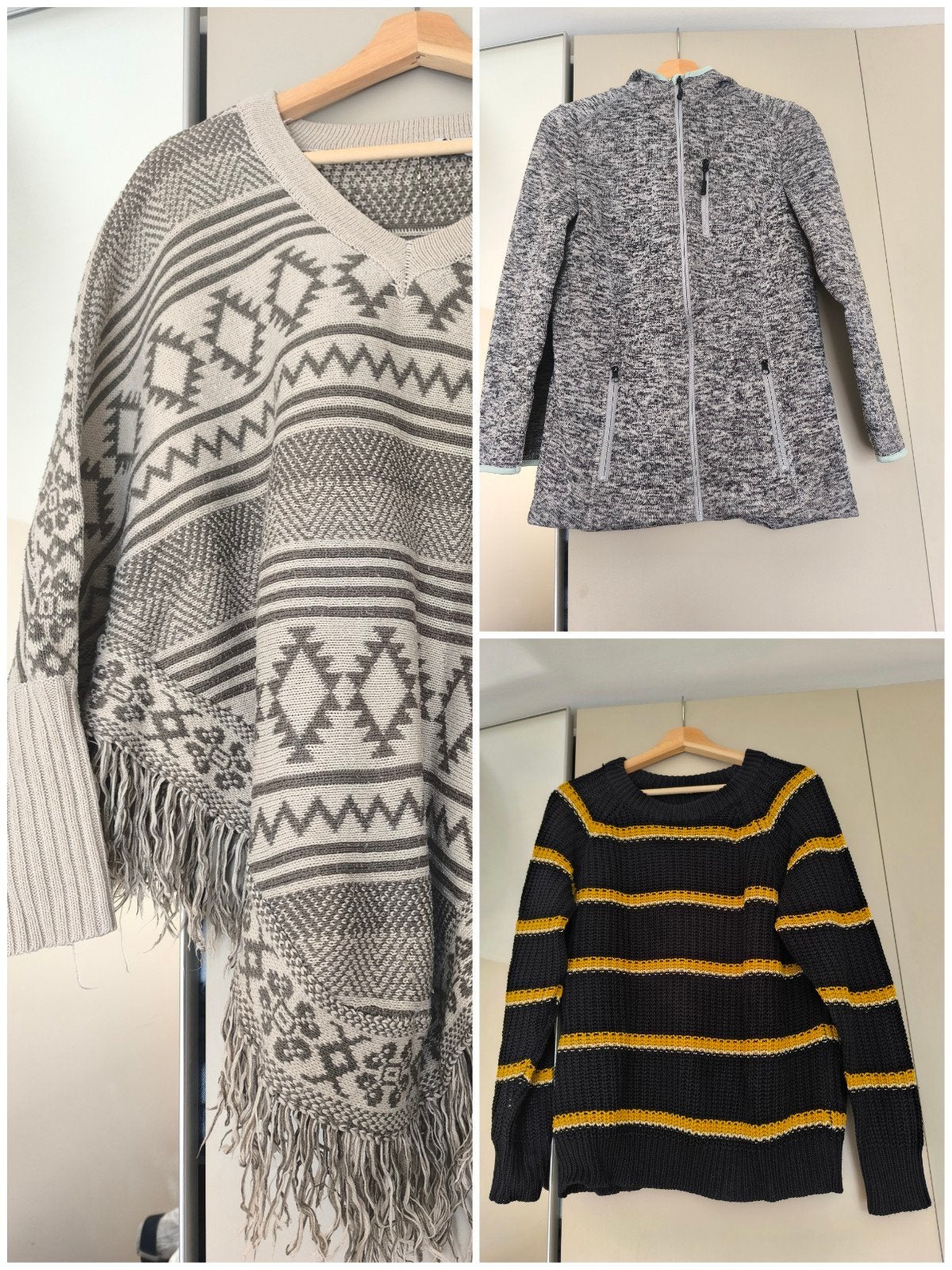 Dameskleding: Poncho, Vest en Trui, Ophalen of Verzenden, Gedragen, Maat 36 (S), Meerkleurig