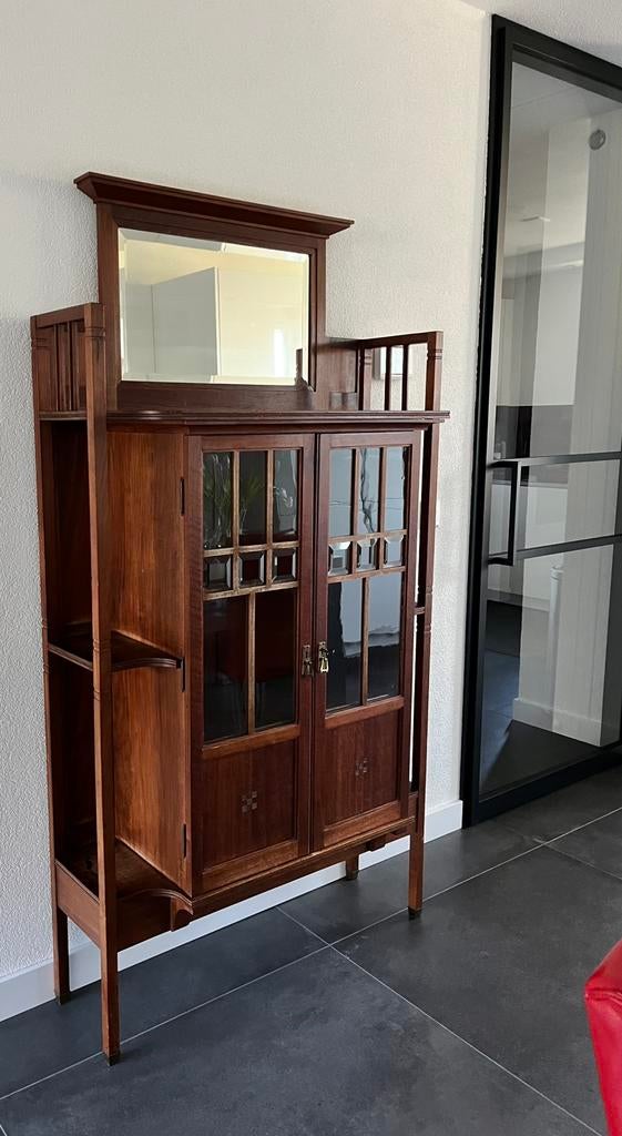 Vitrinekast - Art Nouveau / Jugendstil ca. 1900, Ophalen, Glas, 50 tot 100 cm, Art Nouveau / Jugendstil