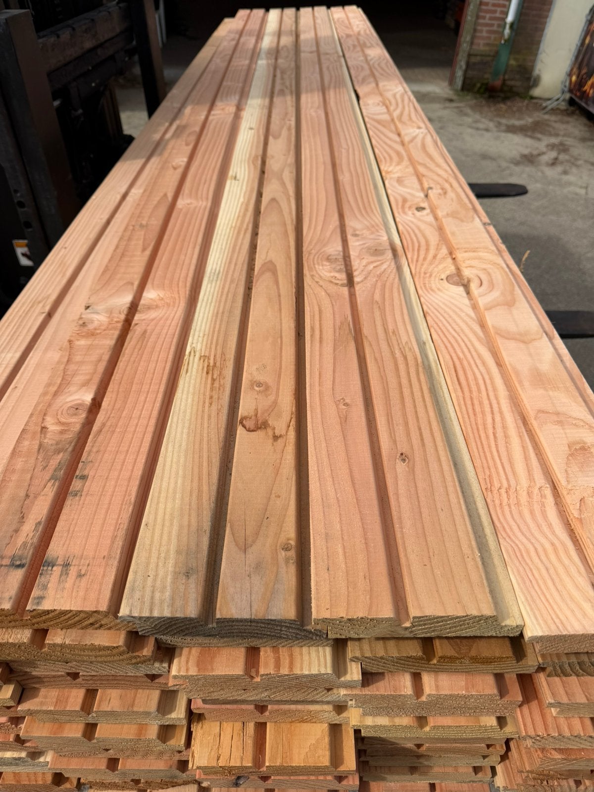 Douglas hout planken dubbel rhombus 27x140x3000mm, Ophalen, Zo goed als nieuw, 250 cm of meer, Planken