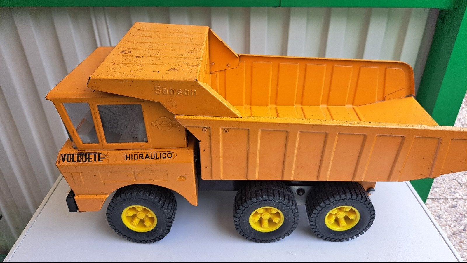 Vintage Sanson Volquete Hidraulico kiepwagen, Ophalen of Verzenden, Gebruikt