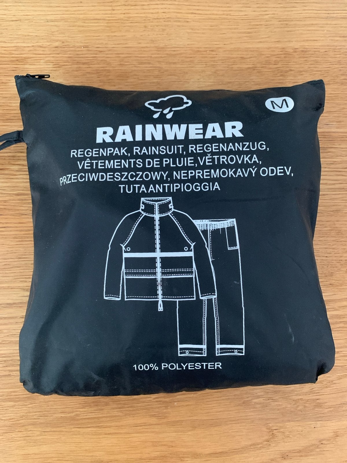 Nieuw regenpak maat M - 100% polyester, Caravans en Kamperen, Regenkleding, Ophalen of Verzenden, Nieuw, Regenbroek, Heren