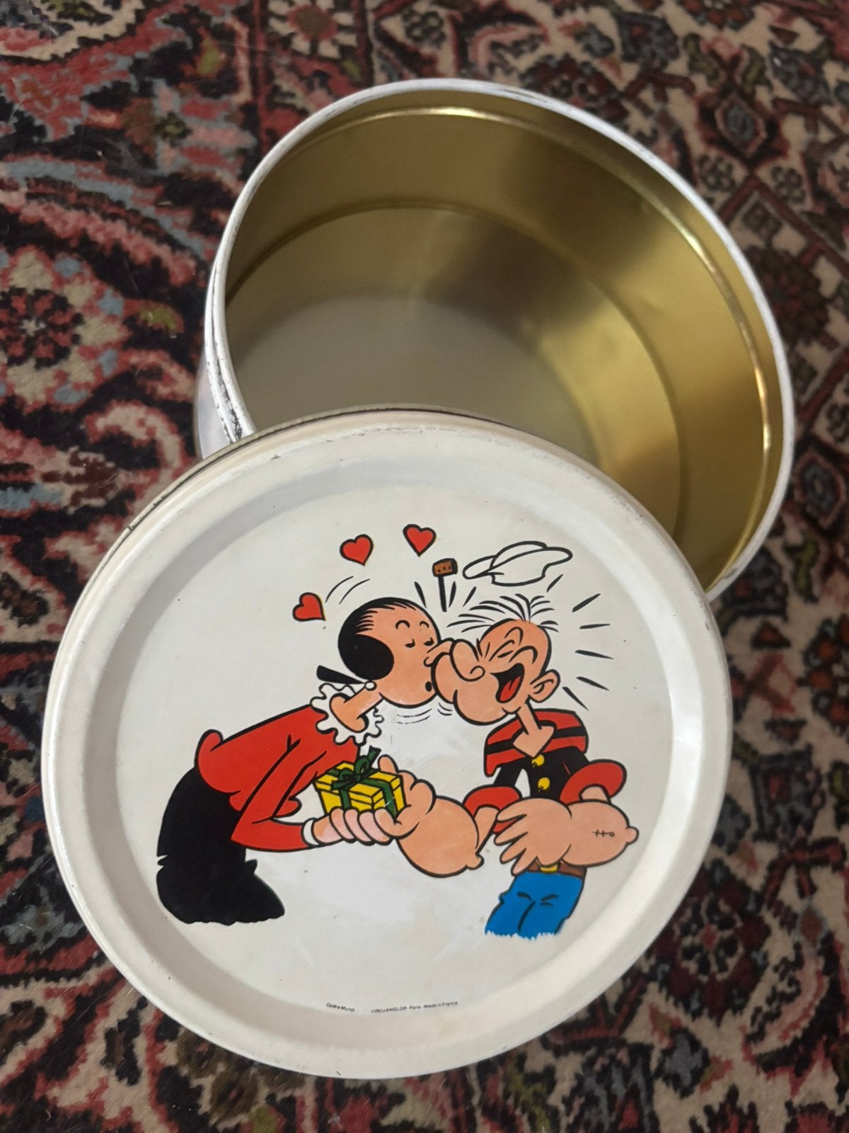Vintage Popeye & Olive Oyl blik (Opéra Mundi - Parijs), Verzamelen, Blikken, Ophalen of Verzenden, Gebruikt, Overige