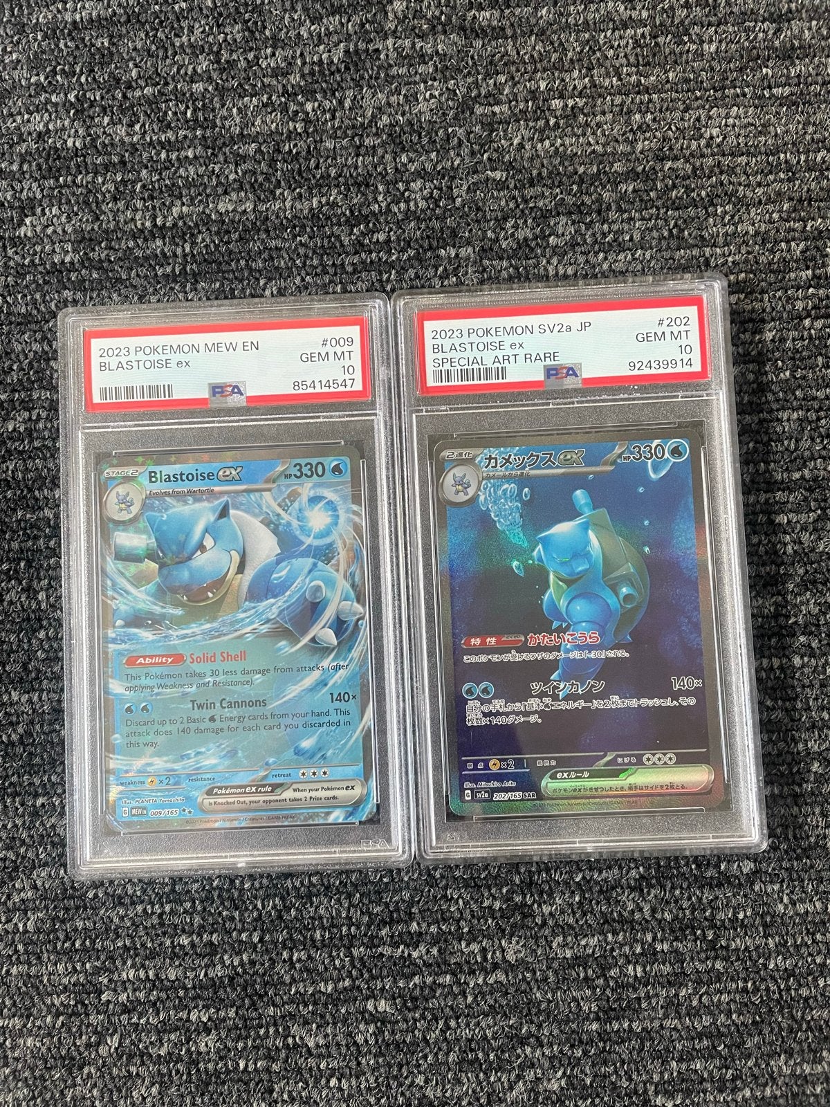 Blastoise ex 009 & 202 PSA 10 - Japanse en Engelse versie, Ophalen of Verzenden, Nieuw, Meerdere kaarten, Foil