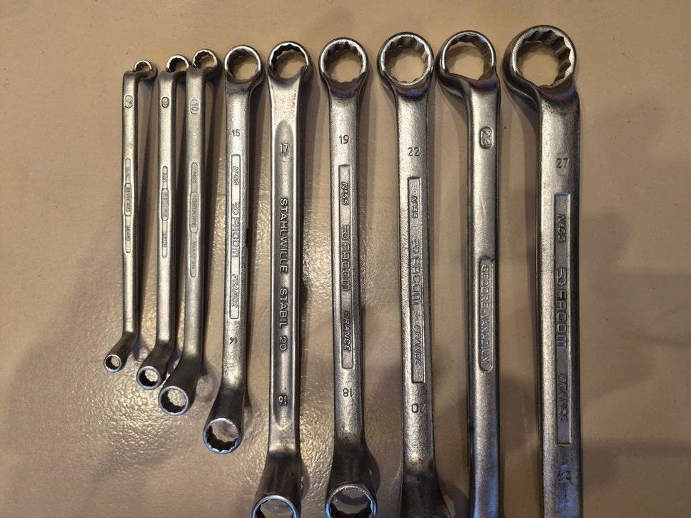 Ringsleutelset 9 stuks FACOM n55, Gedore, Stahlwille, Ophalen of Verzenden