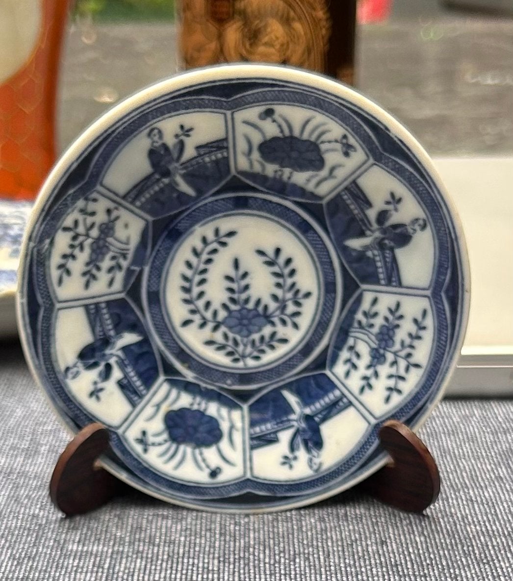 Antiek Chinees Blauw-Wit Porseleinen Bordje, Kangxi Periode, Ophalen of Verzenden
