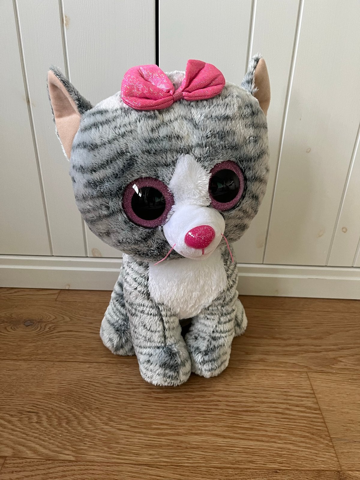 XL Ty Kiki de Kat knuffel - Zo goed als nieuw, Grijs, Ophalen of Verzenden, Zo goed als nieuw, Ty