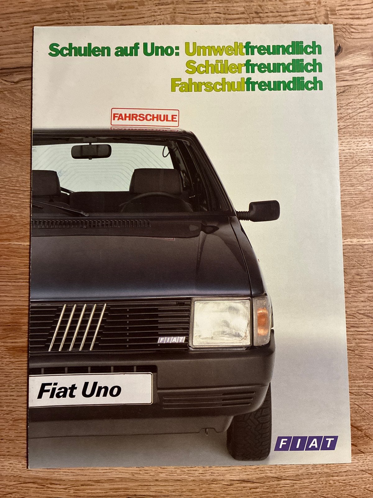 Fiat Uno rijschool lesauto brochure december 1986, Verzenden, Zo goed als nieuw, Overige merken