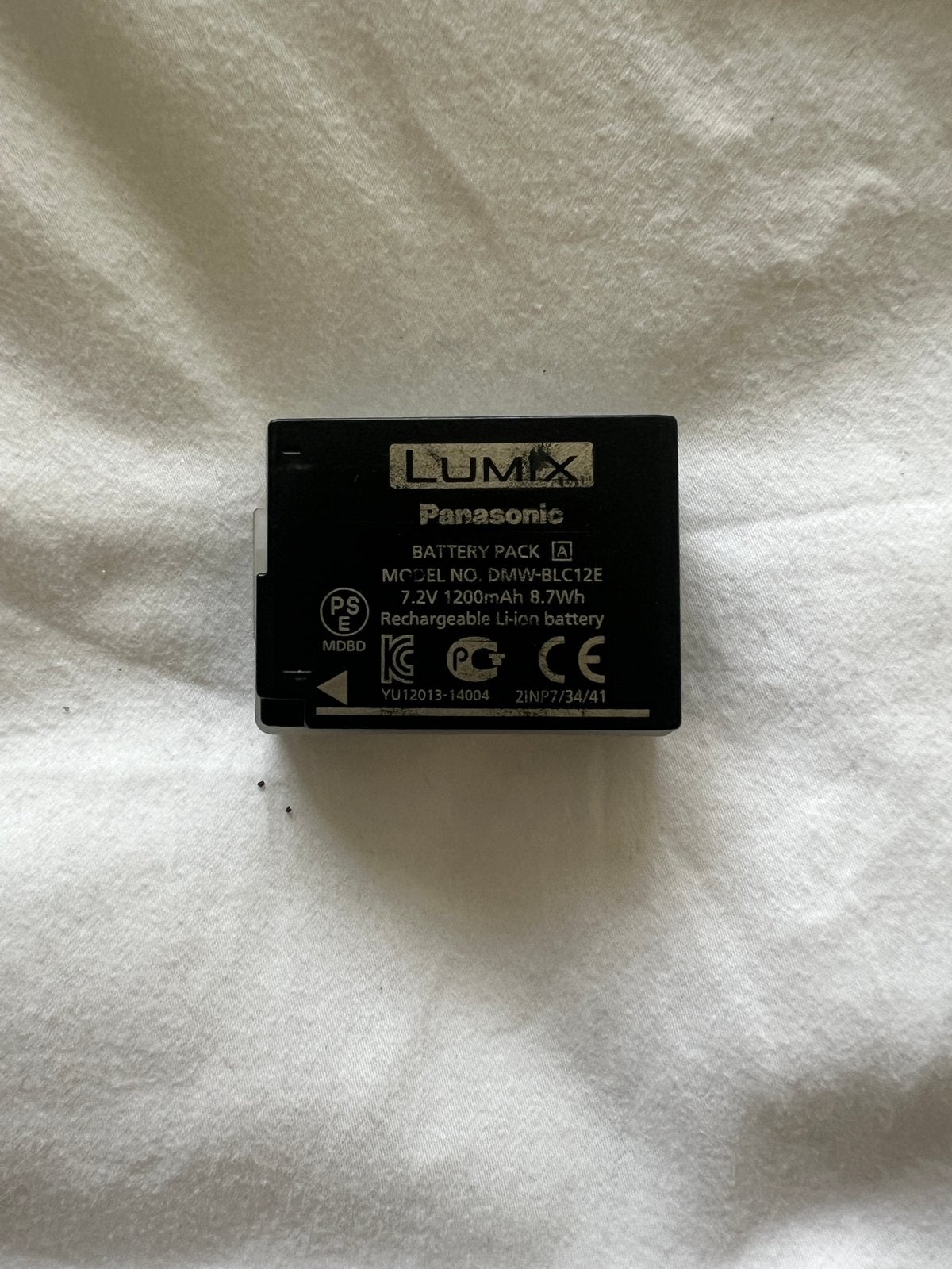 Panasonic Lumix batterij DMW-BLC12E oplaadbaar, Ophalen of Verzenden, Zo goed als nieuw, Oplaadbaar