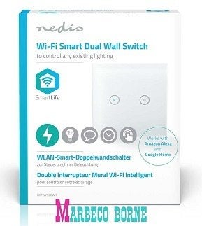 SmartLife Wi-Fi smart lichtschakelaar, Dubbel, Dual switch, Nedis SmartLife, SmartLife, Overige typen, Nieuw