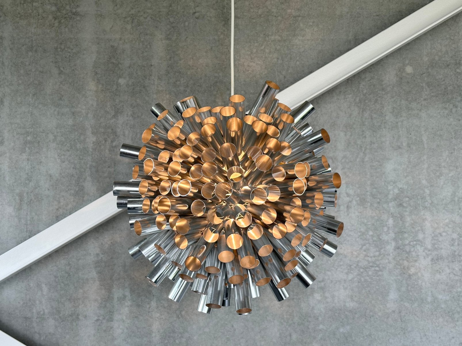 Vintage Aluminium Space Age Hanglamp 1980s, Huis en Inrichting, Ophalen of Verzenden, Zo goed als nieuw