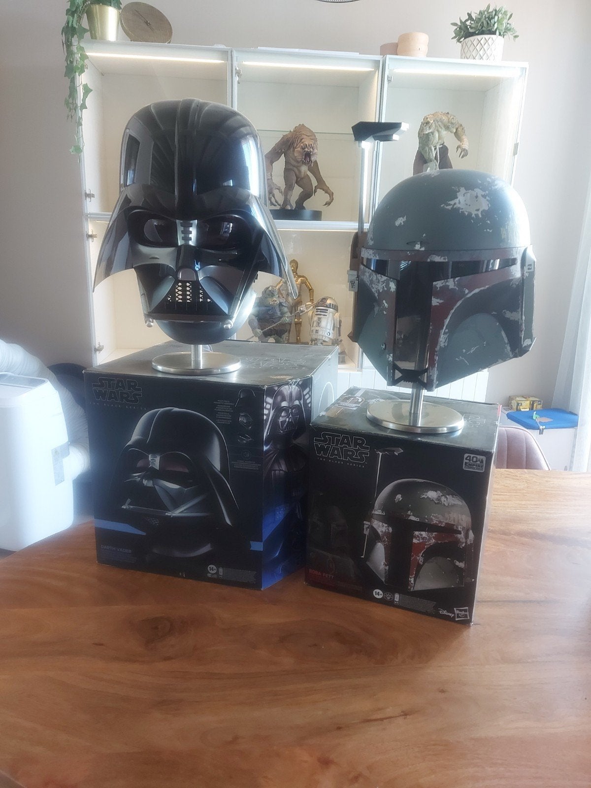 star wars blackseries helmen boba fett / darthvader, Ophalen of Verzenden, Zo goed als nieuw, Actiefiguurtje