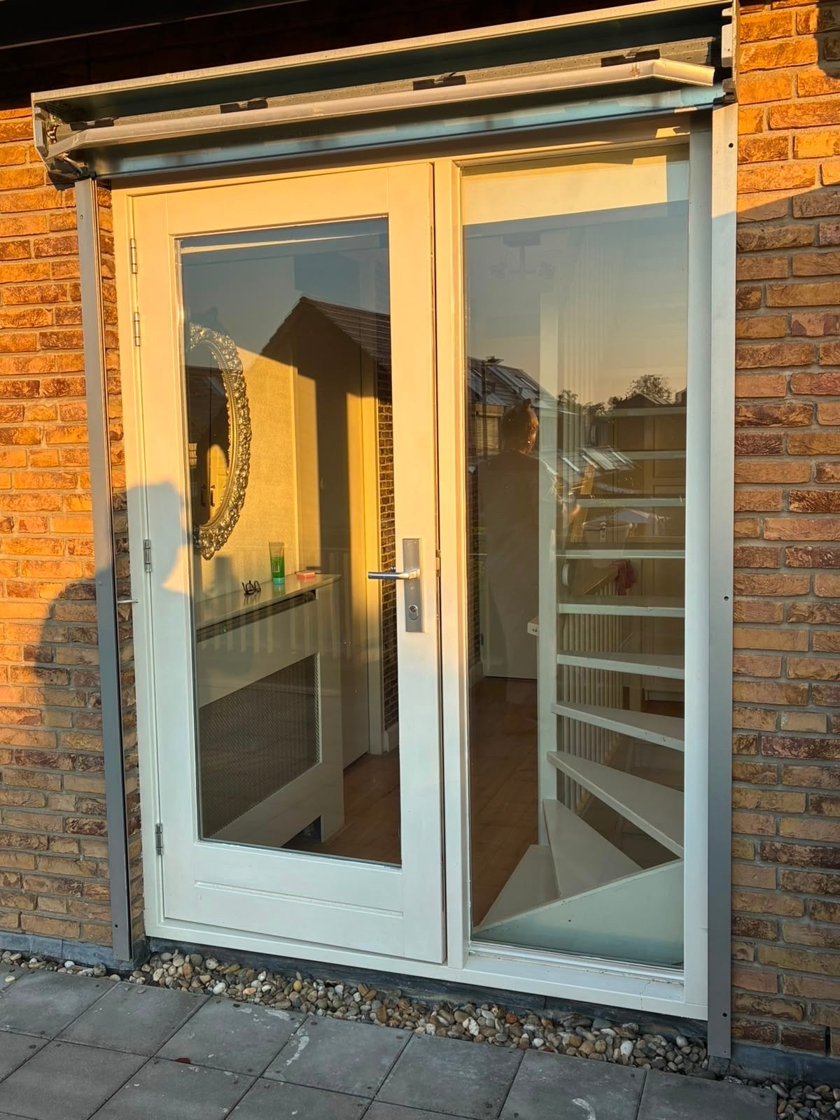 Kozijn met deur en dubbel glas, zo goed als nieuw, Ophalen of Verzenden, 120 cm of meer, 215 cm of meer, Glas