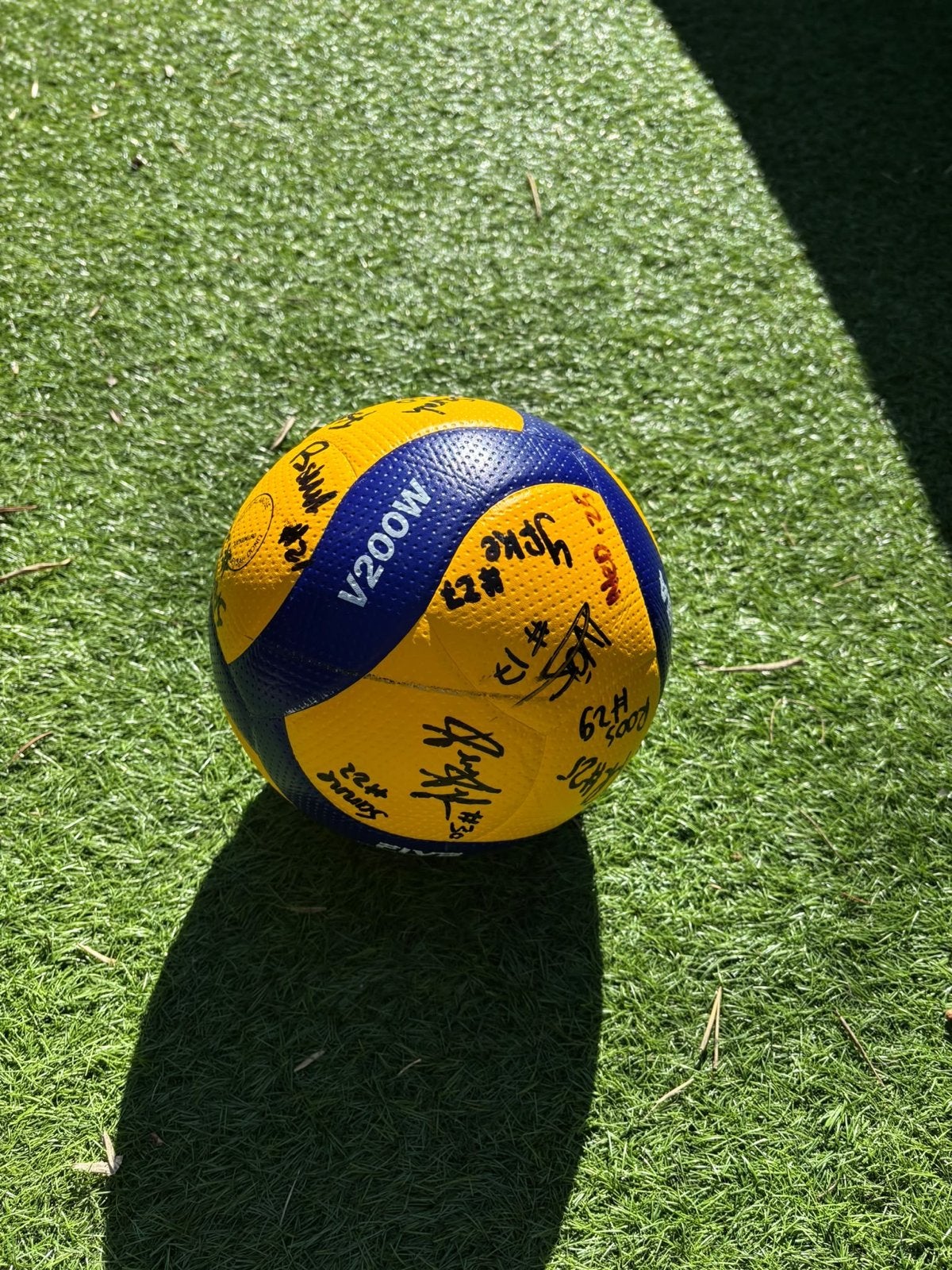 Gesigneerde Mikasa V200W Volleybal Oranje Dames, Ophalen of Verzenden, Zo goed als nieuw, Bal