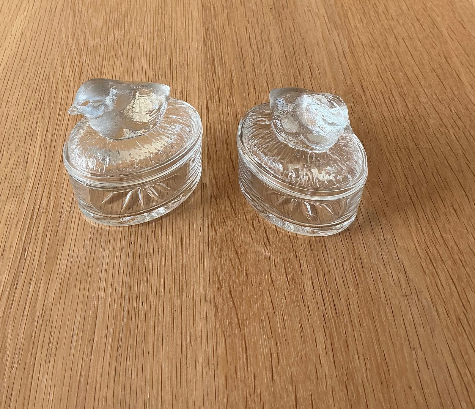 Opruiming LUMINARC vintage schaaltjes glas/kristal met vogel, Ophalen, Overige stijlen, Glas, Schaal of Schalen