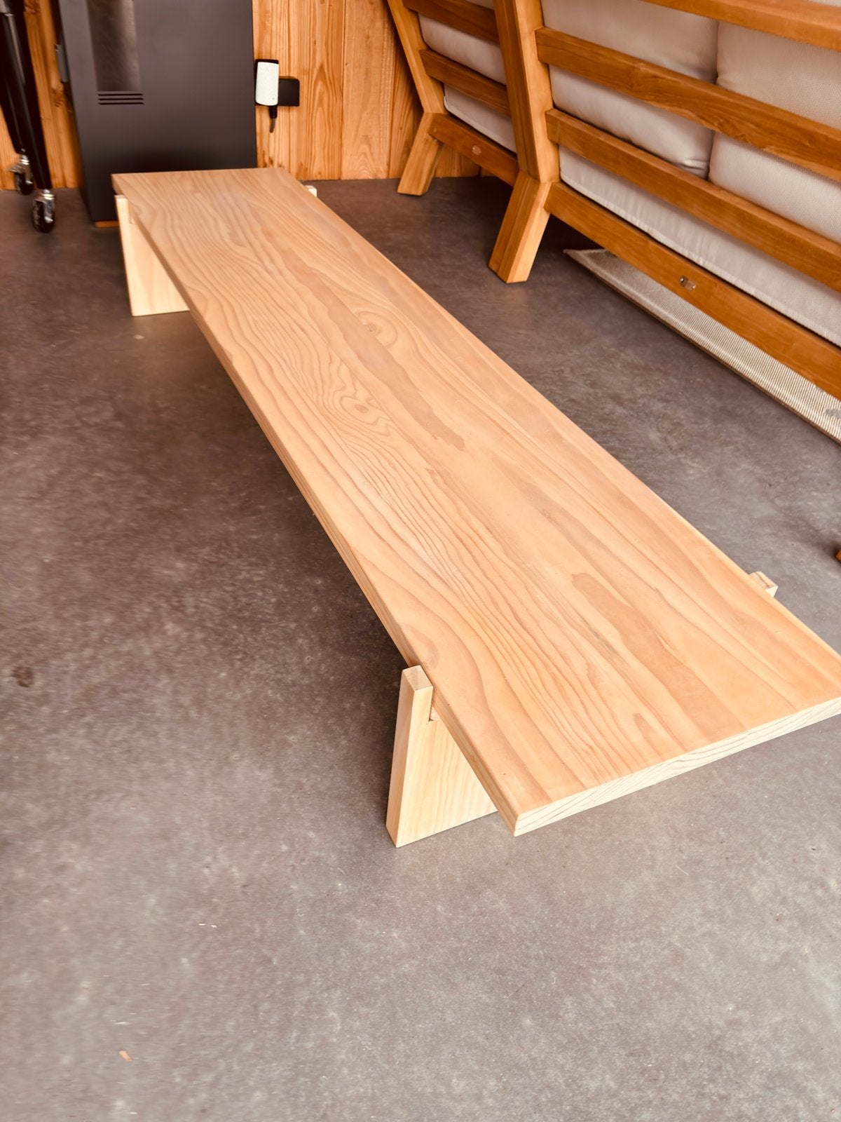 Japandi houten bankje/ salontafel- Zo goed als nieuw, Ophalen, Minder dan 45 cm, Zo goed als nieuw, 75 cm of meer