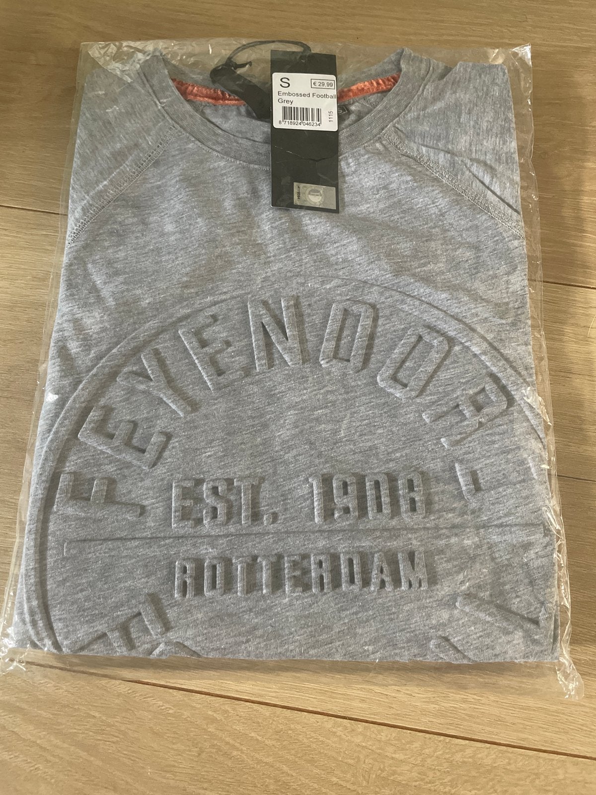 Feyenoord T-Shirt Maat S, Ophalen of Verzenden, Nieuw, Maat 46 (S) of kleiner, Grijs