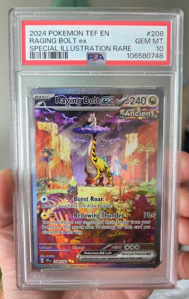 PSA10 Raging Bolt Ex 208 Special Illustration Rare | Pokemon, Ophalen of Verzenden, Zo goed als nieuw, Losse kaart, Foil