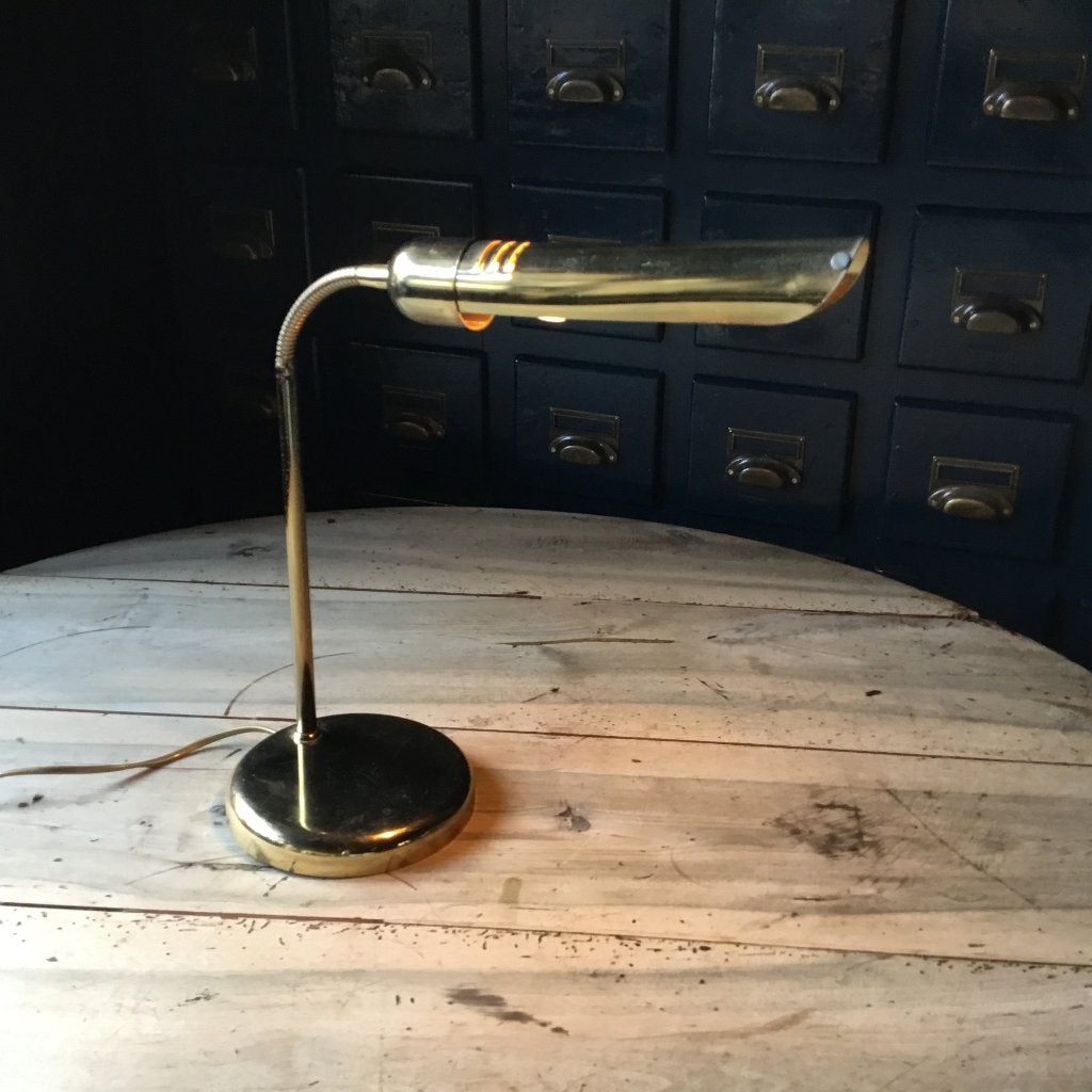 vintage bureaulampje messing goud, Metaal, Overige merken, Gebruikt, Overige fittingen