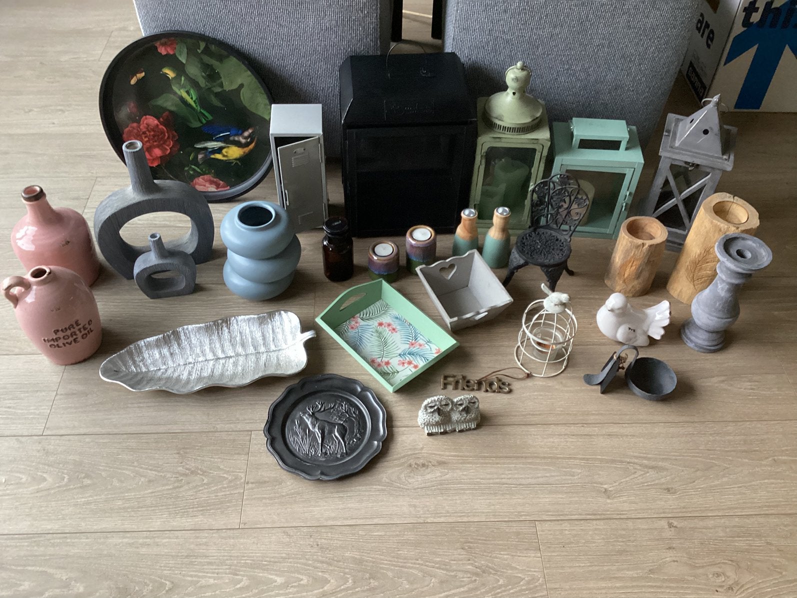 Diverse woonaccessoires lantaarns, dienbladen, vazen etc, Diversen, Ophalen of Verzenden, Gebruikt