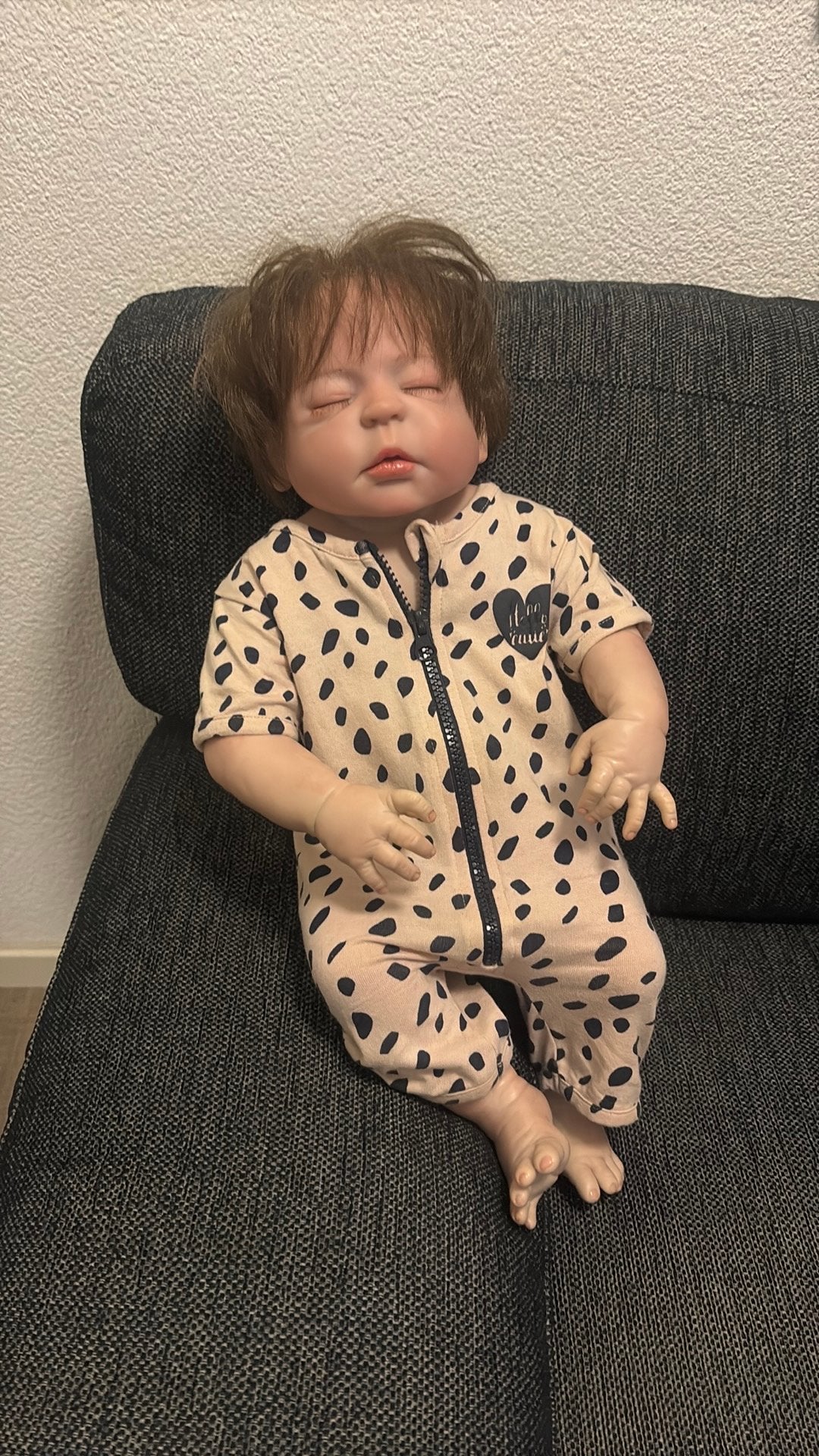 Realistische Reborn Babypop - Jongen Zie Onderst Origineel, Ophalen of Verzenden, Zo goed als nieuw, Babypop