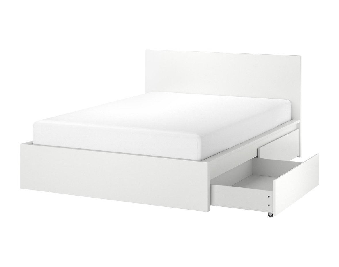 Malm bed ikea 140x200, Huis en Inrichting, Slaapkamer | Bedden, Ophalen, Gebruikt, Wit, Tweepersoons