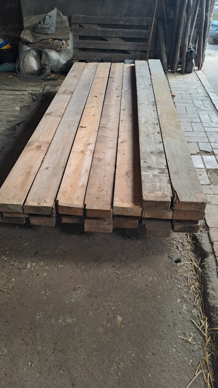 Gebruikte gordingen/balken 23 stuks, Doe-het-zelf en Verbouw, Hout en Planken, Gebruikt, Ophalen of Verzenden, Plank, Overige houtsoorten
