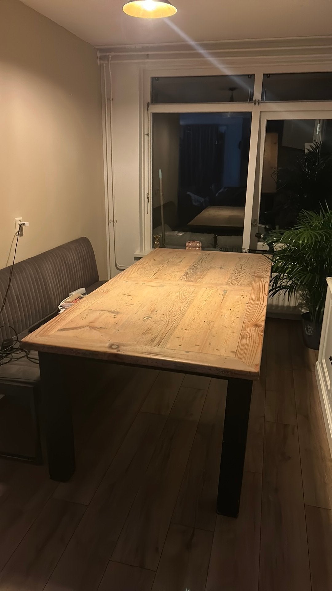 Houten eettafel, Huis en Inrichting, Ophalen, 200 cm of meer, 50 tot 100 cm, Zo goed als nieuw