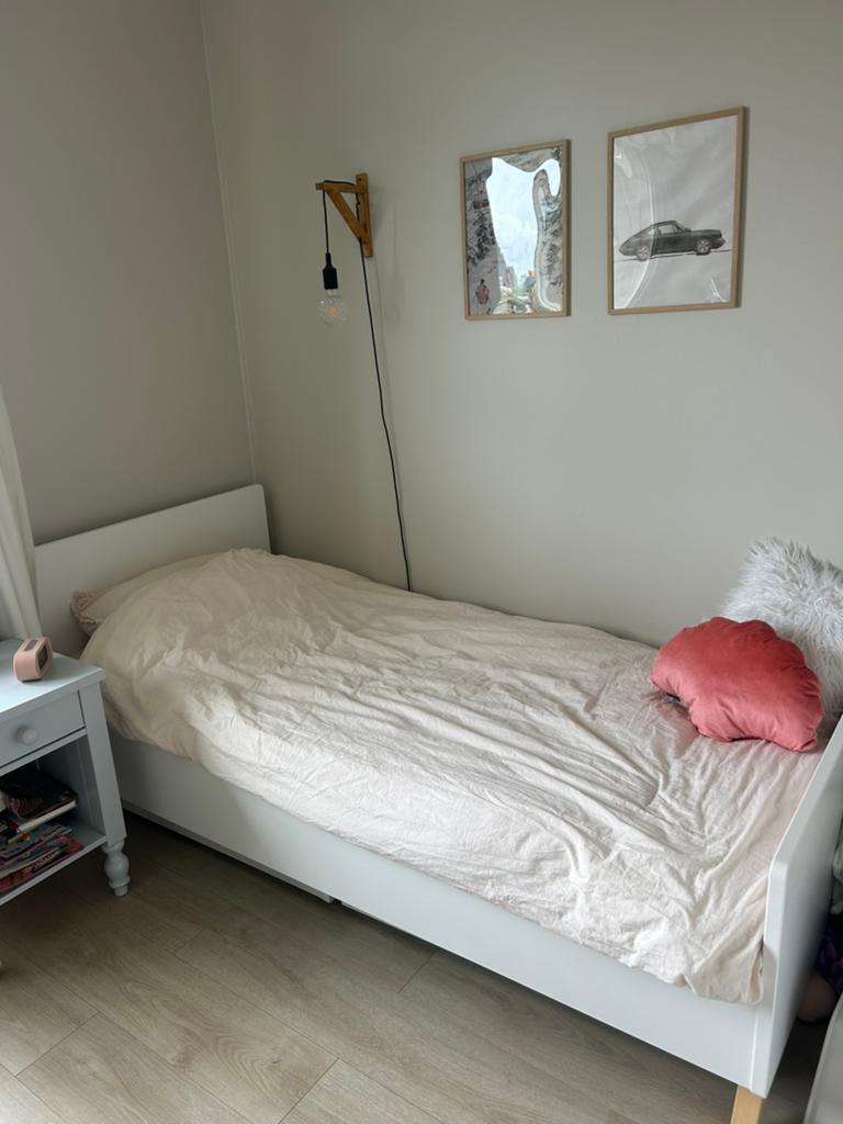 Bed Bopita Lynn te koop (90 bij 200 cm), Ophalen, 90 cm, Eenpersoons, Wit