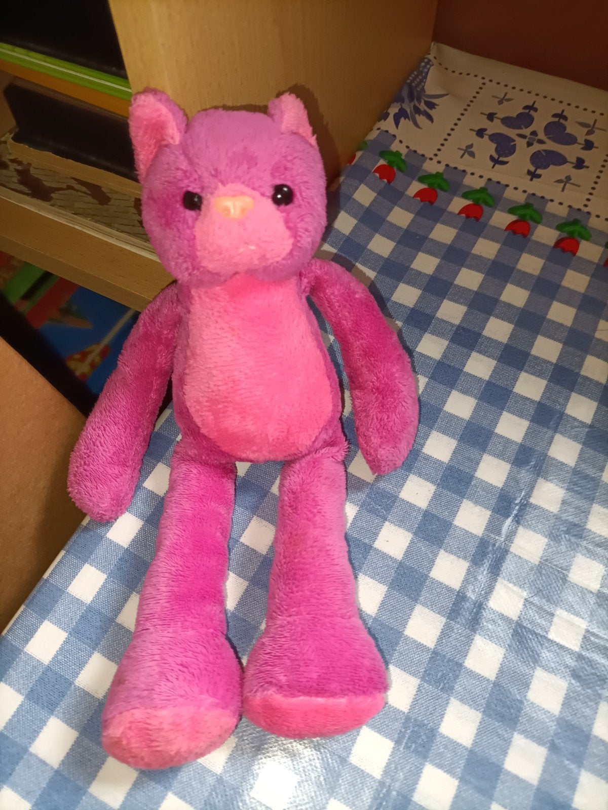 Hema roze poes knuffel met magneten in handen, Ophalen of Verzenden, Zo goed als nieuw, Overige typen