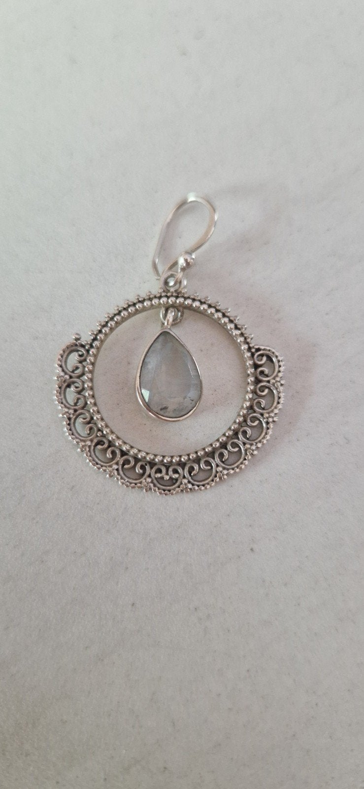 Zilveren Hanger met Edelsteen, Ophalen of Verzenden, Zo goed als nieuw, Met edelsteen, Zilver