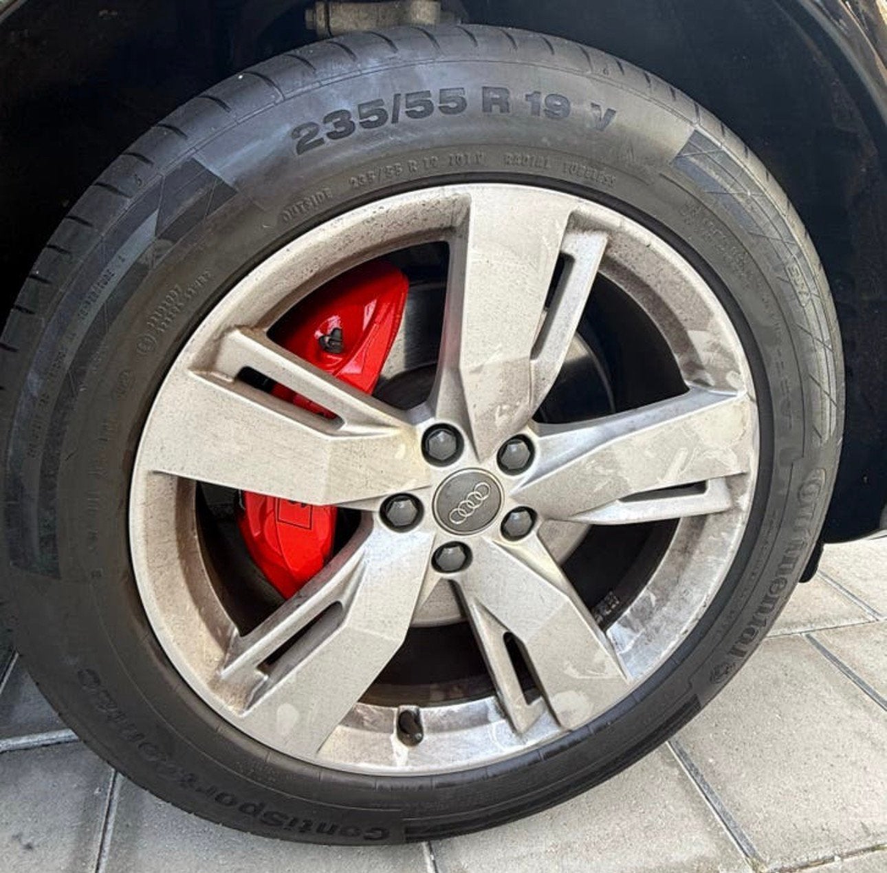 Continental SportContact 6 banden met Audi velgen 235/55 R19, 19 inch, Gebruikt, Banden en Velgen, Ophalen of Verzenden