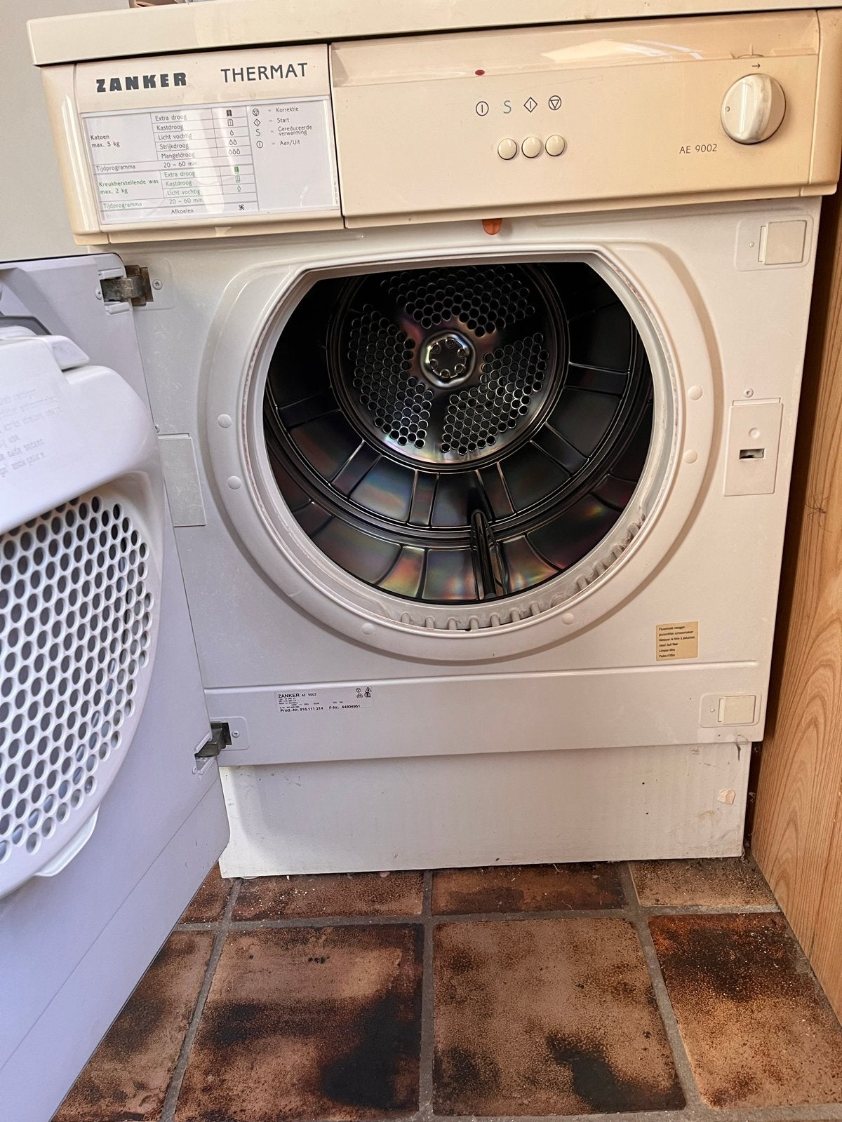 Zanker Thermat AE 9002 Luchtafvoer Wasdroger, Ophalen, 6 tot 8 kg, Gebruikt, Luchtafvoer