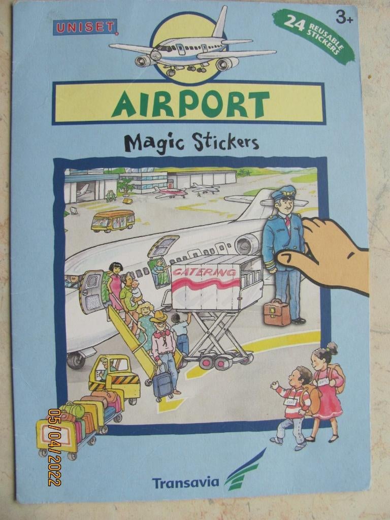 VINTAGE Airport Magic Stickers TRANSAVIA raamstickers Uniset, Ophalen of Verzenden, Gebruikt, Overige typen