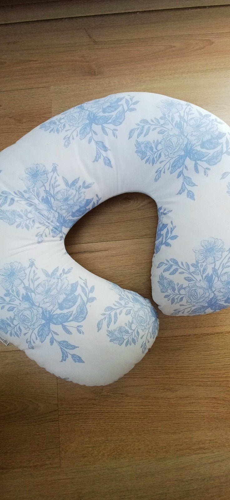 Voedingskussen Piccolo Bambino - Blauw bloemenpatroon, Ophalen, Zo goed als nieuw