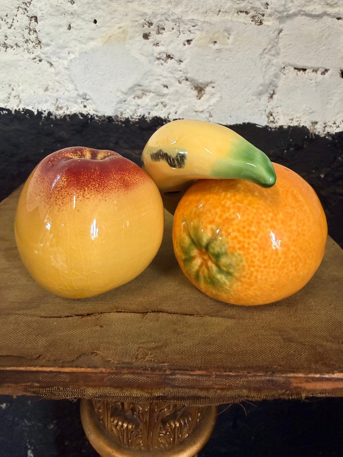 3-delige set sierfruit Bordallo Pinheiro majolica, Ophalen of Verzenden, Gebruikt, Overige typen