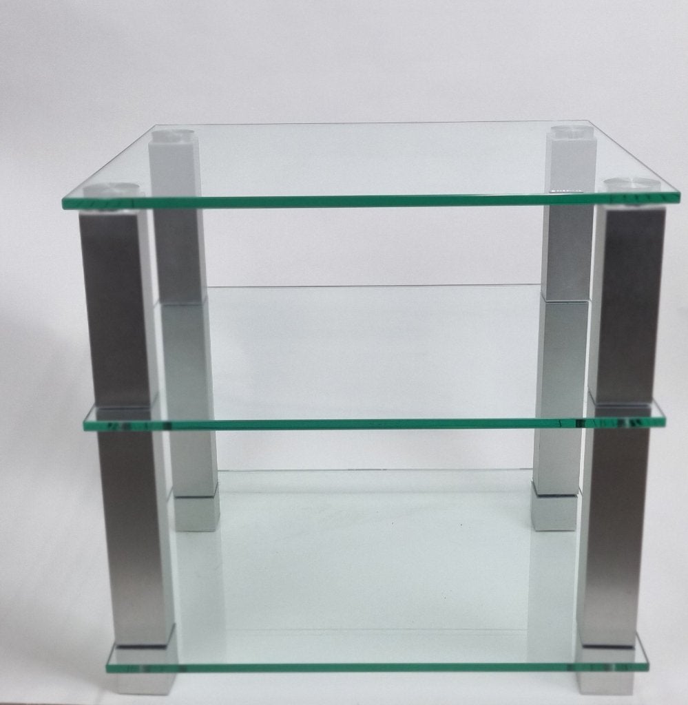 Duitsmerk Spectra glazen bijzettafel/audiomeubel, Zo goed als nieuw, Glas, Minder dan 100 cm, Modern