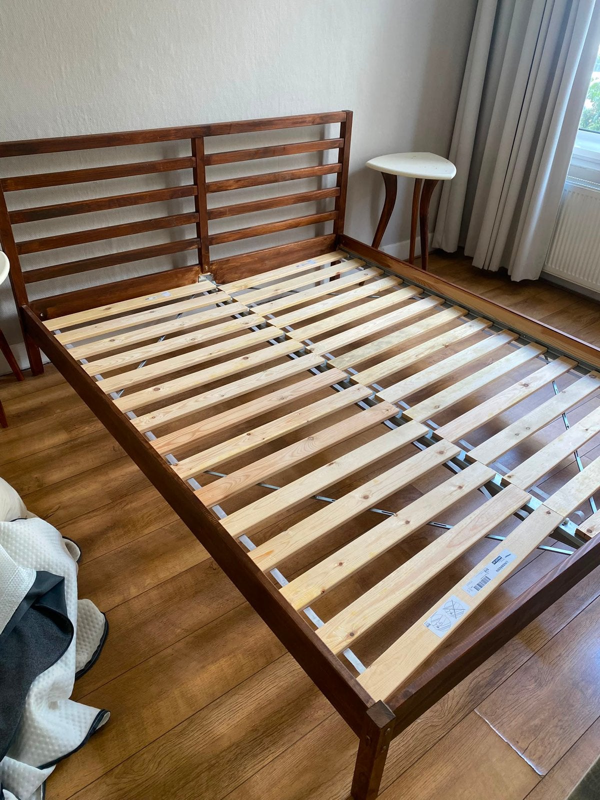 Twee Persoonsbed van Ikea met lattenbodem, Ikea Tarva, Huis en Inrichting, Slaapkamer | Bedden, Ophalen, Tweepersoons, Zo goed als nieuw