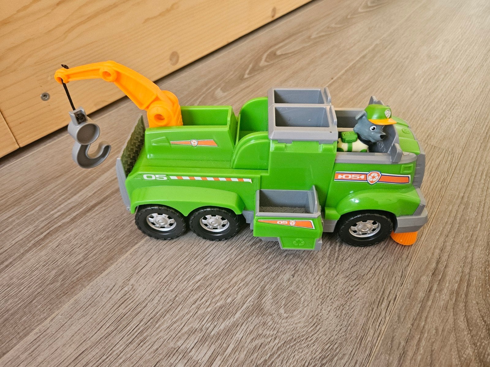 Paw Patrol Rocky's Recycling Truck met figuur, Ophalen of Verzenden, Zo goed als nieuw