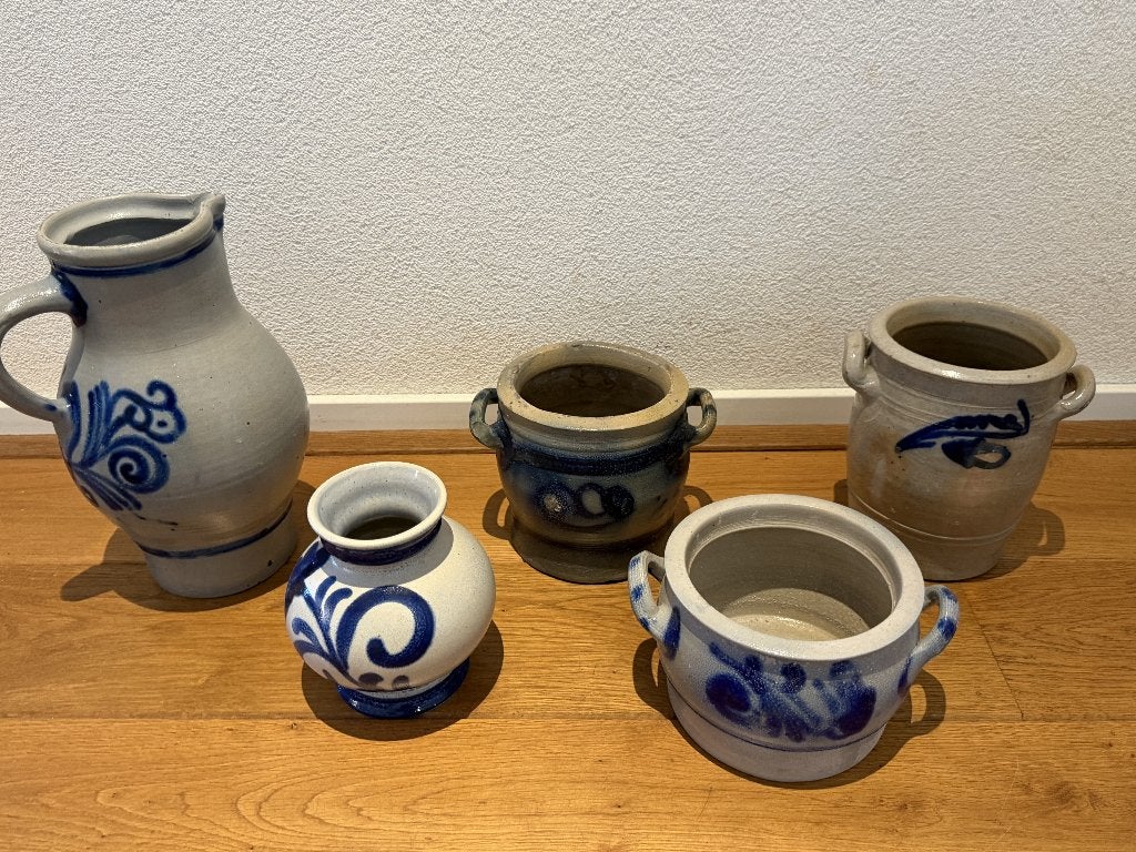 3 Keulse potten / 2 keulse vazen aardewerk, Ophalen of Verzenden