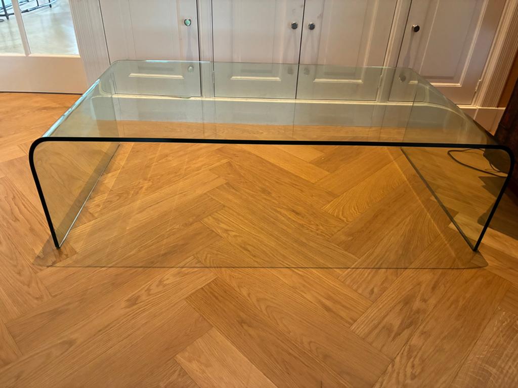 Glazen salon tafel 125x70x36, Huis en Inrichting, Ophalen, Gebruikt