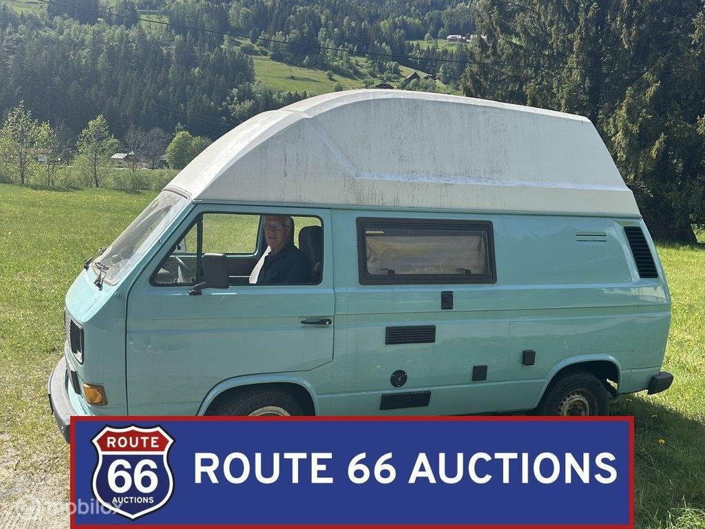 Volkswagen T3 Camper | 1981 | Route 66 Auctions, Auto's, Oldtimers, Overige carrosserieën, Volkswagen, Zwart, Bedrijf