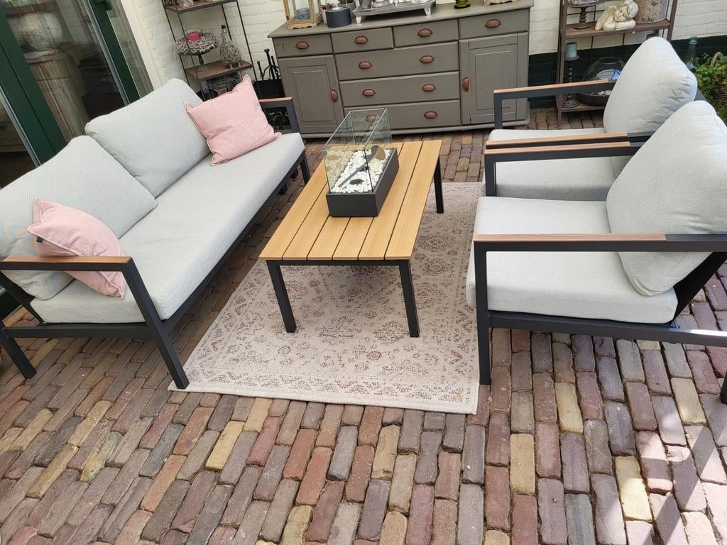 Loungeset met Aluminium frame., Ophalen, 5 zitplaatsen, Aluminium, Loungeset
