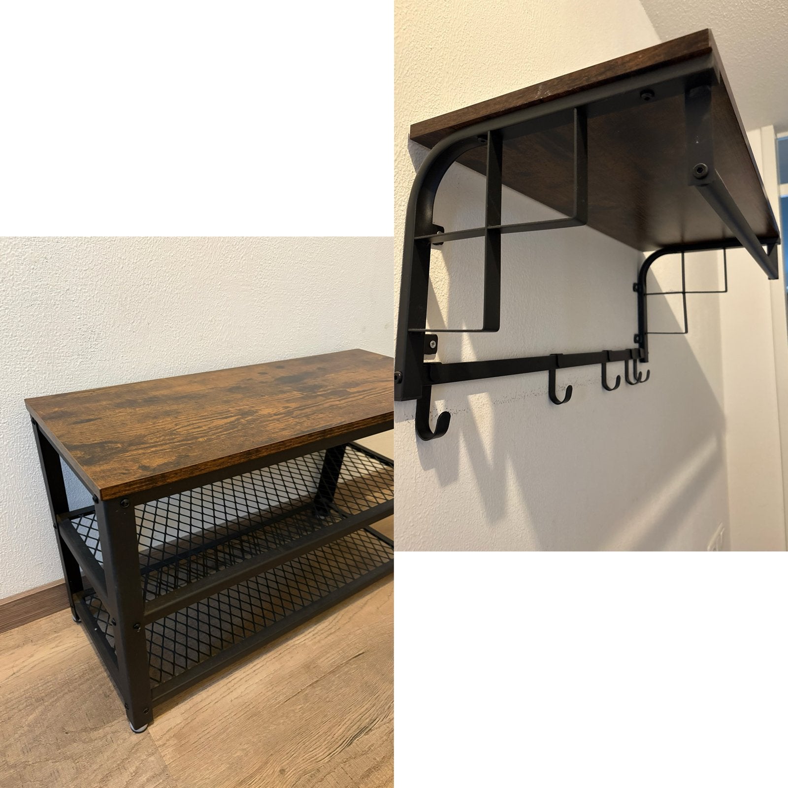 Schoenenkastje en kapstok set - Industrieel design, Huis en Inrichting, Ophalen, Zo goed als nieuw