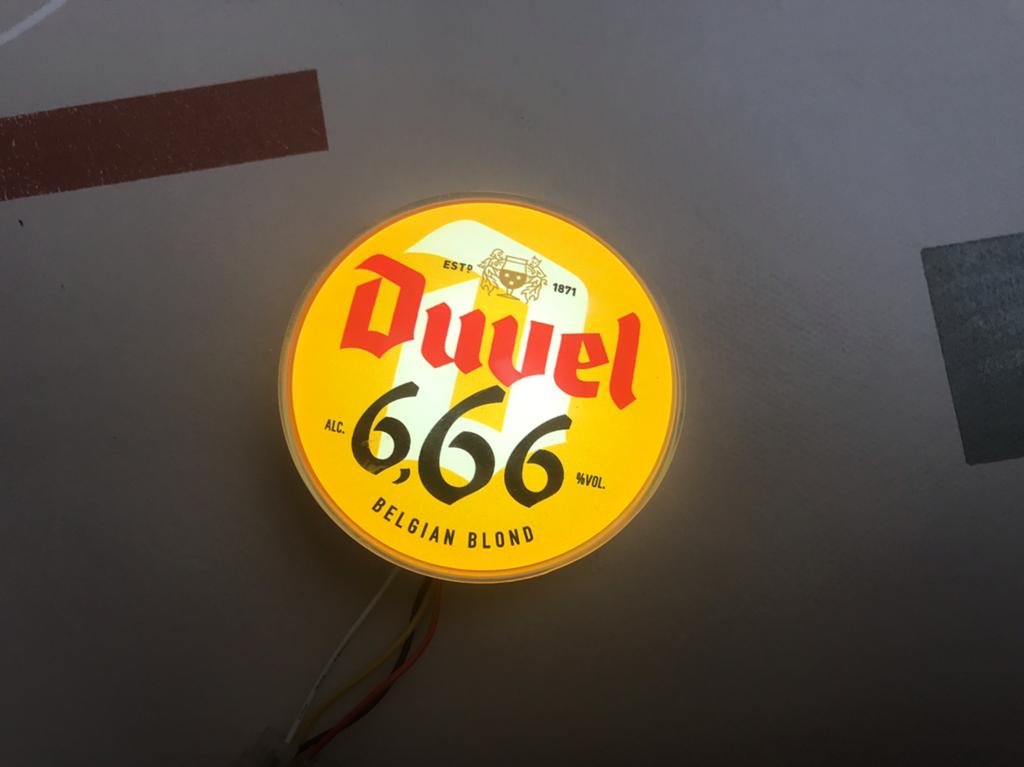Duvel 6,66% taplens met verlichting, Ophalen of Verzenden, Nieuw, Overige typen