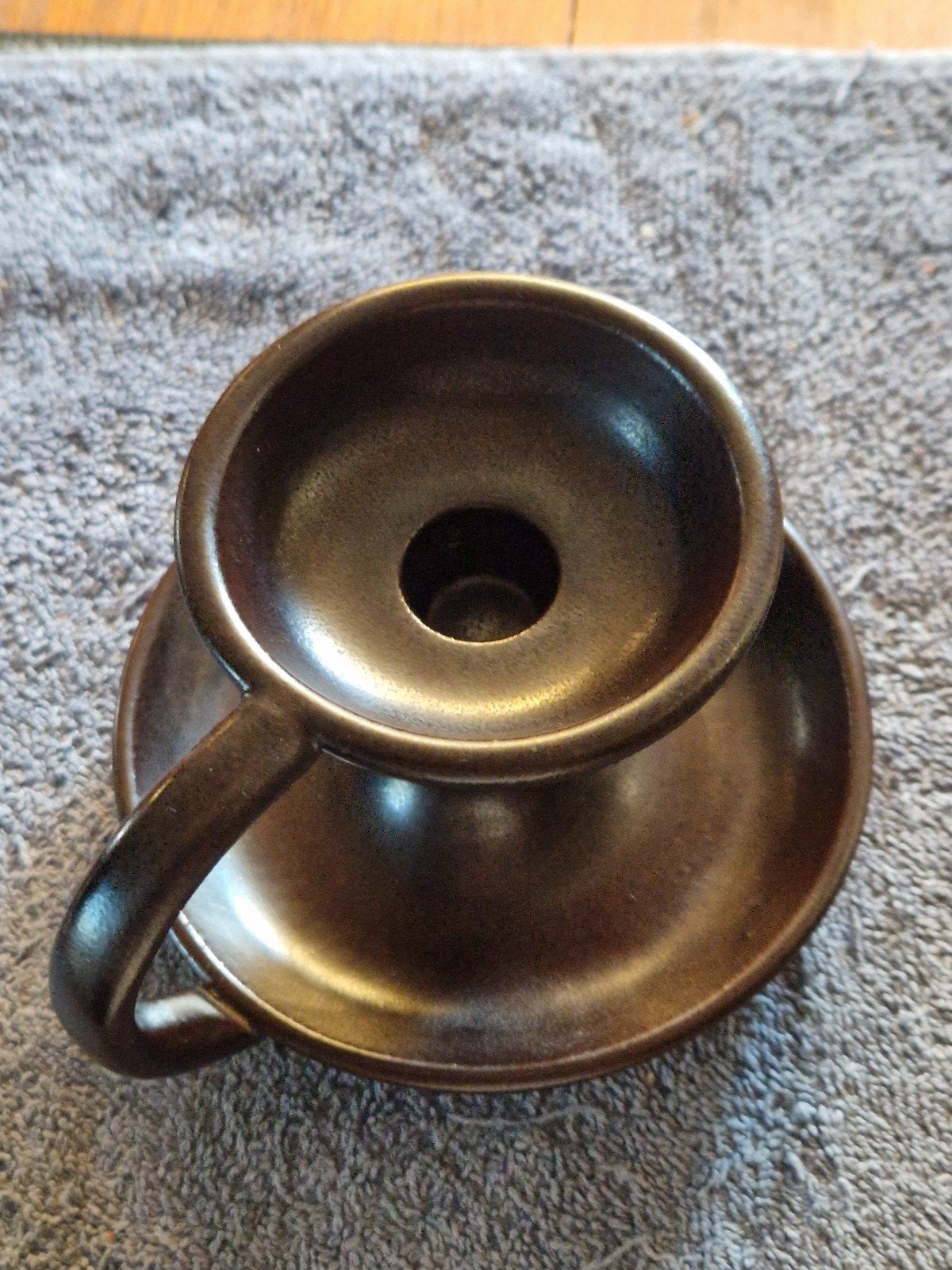 Vintage/Design Kandelaar/Blaker Hoganas Keramiek Sweden., 8 cm, Gemerkt, Ophalen of Verzenden, Bruin
